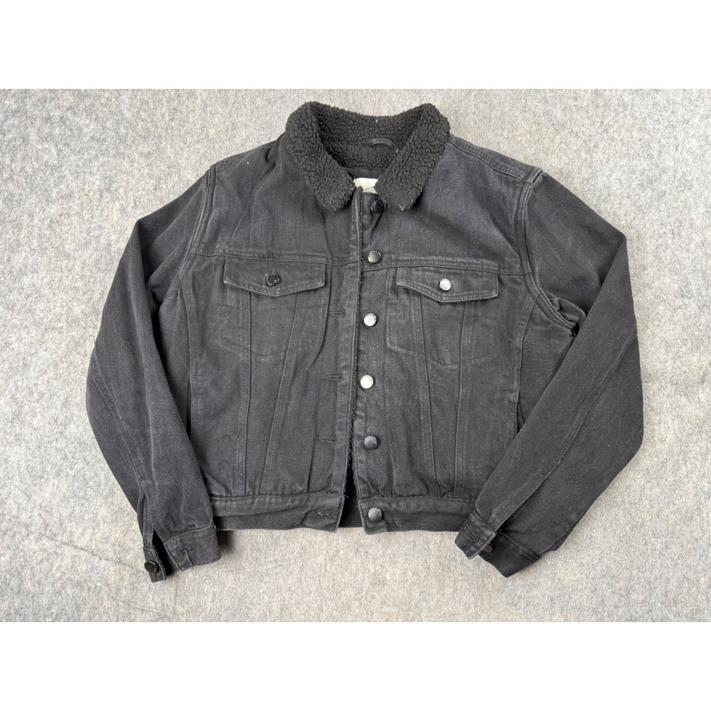 Ashley Vintage Charm Denim Jacket Women S Black Cotton Shearling Boho JKJR21